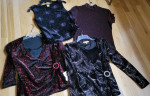 Dressy long sleeve silver-sparkles-on-BLACK holiday top. worn once