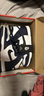 High top blue and white dunks