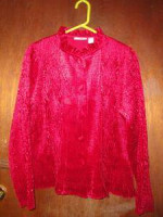 Womens Chicos Chico's Red Evening Occasion Dressy Jacket 1 S Small