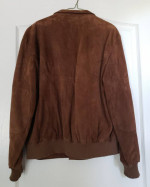 FACONNABLE Men’s Brown Suede Goatskin Leather Jacket – Sz LARGE