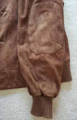 FACONNABLE Men’s Brown Suede Goatskin Leather Jacket – Sz LARGE