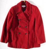 Calvin Klein Coat Wool Cashmere Double Breasted Red Peacoat size P10