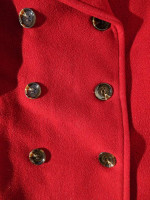 Calvin Klein Coat Wool Cashmere Double Breasted Red Peacoat size P10