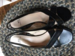 Sandals--Anne Klein AK2 black leather, dressy, 2" heel, 8M. Like new