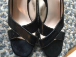Sandals--Anne Klein AK2 black leather, dressy, 2" heel, 8M. Like new