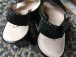 Sandals--Anne Klein AK2 black leather, dressy, 2" heel, 8M. Like new