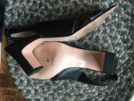 Sandals--Anne Klein AK2 black leather, dressy, 2" heel, 8M. Like new