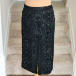 Escada DESIGNER Black Beaded and Sequin Skirt! Never WORN!