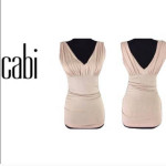 CAbi #542 Size Small Grecian Nude Blush Ruched Sleeveless Top