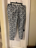 27-PRTT Michael Kors Woodbrook Paisley Miranda Pants Size 14 Black/Cream NWT