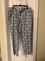 27-PRTT Michael Kors Woodbrook Paisley Miranda Pants Size 14 Black/Cream NWT