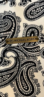 27-PRTT Michael Kors Woodbrook Paisley Miranda Pants Size 14 Black/Cream NWT