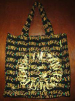 Gwen Stefani Art Large Canvas Tote Bag Shopper Bag Gold Metallic Print