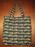 Gwen Stefani Art Large Canvas Tote Bag Shopper Bag Gold Metallic Print