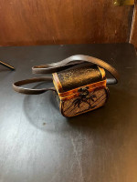 Wicker cross body womans purse, handmade