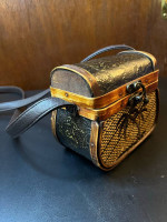 Wicker cross body womans purse, handmade