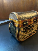 Wicker cross body womans purse, handmade