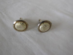 Gold Color French Cufflinks with Metal Stripes