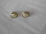 Gold Color French Cufflinks with Metal Stripes