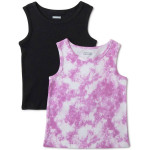 GARANIMALS Girl's size 2T TANK TOPS Set of 2 TIE-DYE PURPLE & BLACK