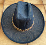 NEW WITH TAGS VINTAGE EDDY BROS Denim Cowboy Hat Saddle Emblem
