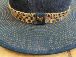 NEW WITH TAGS VINTAGE EDDY BROS Denim Cowboy Hat Saddle Emblem
