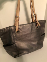 Michael Kors Metallic Gray Shoulder Bag Purse Tote