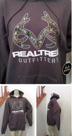New Men's XL Realtree Outfitters Pullover Sweatshirt Hoodie Gray Camo
