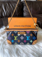 Louis Vuitton Pochette Milla MM - Monogram Multicolor Black M60097