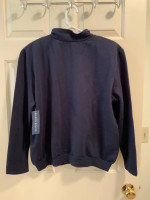 Karen Scott navy embroidered top Sz XL NWT