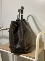 Designer Charles David 100% genuine snakeskin purse color graphite
