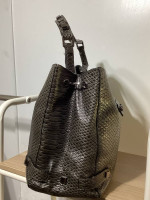 Designer Charles David 100% genuine snakeskin purse color graphite