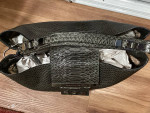 Designer Charles David 100% genuine snakeskin purse color graphite