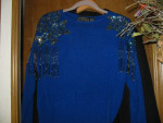 Beaded royal blue sweater.