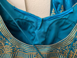 Turquoise and Gold Authentic Imported Indian Silk Wedding Lehenga