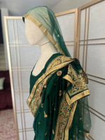 Stunning Custom Made Emerald Imported Indian Silk, Pre-Pleated Sari