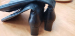 Markon Women Blk Leather Tall Knee-high Winter Med Heel Side Zip Boot