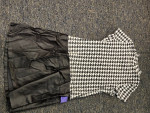 Girls 16 Pinky ROCK rocker dress leather skirt, b/w checker top. Lot 0