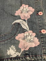 Denim, Lace, Beaded Women's Vest