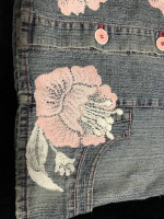 Denim, Lace, Beaded Women's Vest
