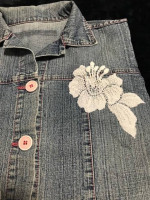 Denim, Lace, Beaded Women's Vest