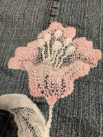 Denim, Lace, Beaded Women's Vest