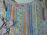 Guru Daisy World Jam Session Embroidered Grey Fabric Bag Purse