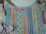 Guru Daisy World Jam Session Embroidered Grey Fabric Bag Purse