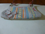 Guru Daisy World Jam Session Embroidered Grey Fabric Bag Purse
