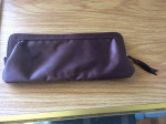 Vintage Evening bag/cosmetic case - brown silk embroidered