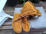 Women's high boot fringe Mocassins Size 6 Made in Canada *Top Quality