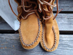 Women's high boot fringe Mocassins Size 6 Made in Canada *Top Quality
