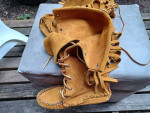 Women's high boot fringe Mocassins Size 6 Made in Canada *Top Quality
