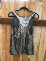 INC INTERNATIONAL CONCEPTS Sparkly Sequined Knit Tank Top Medium